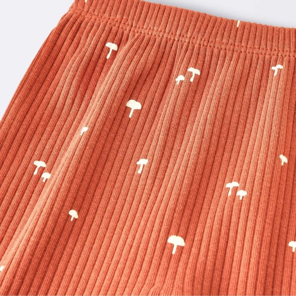 Baby 2pc Neutral Mushroom Wide Ribbed Top & Bottom Set - Cloud Island™